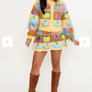 QUEEN OF SPARKLES Colorful Pumpkin Mini Skirt